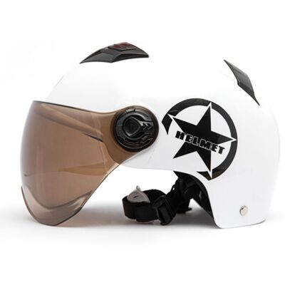 OEM Casque De Moto Demi-ouvert, Taille Réglable, Équipement De Protection Pour La Tête, Unisexe, Blanc - Publicité OEM Casque De Moto Demi-ouvert, Taille Réglable, Équipement De Protection Pour La Tête, Unisexe, Blanc - Publicité