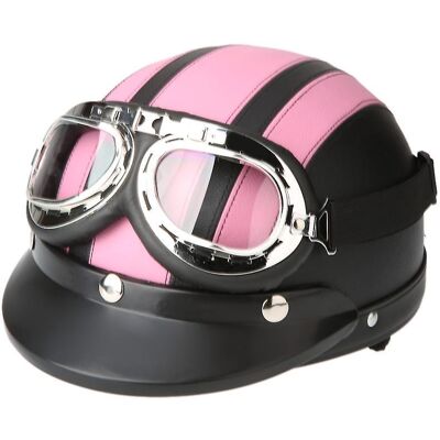 MIXHOME Casque Moto Scooter Visière Ouverte Demi-cuir Lunettes Uv Style Rétro Vintage 54-60cm - Publicité MIXHOME Casque Moto Scooter Visière Ouverte Demi-cuir Lunettes Uv Style Rétro Vintage 54-60cm - Publicité