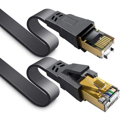 OEM Câble Ethernet Plat Cat8 Rj45 20m Haute Vitesse Gigabit 40gbps 2000mhz Compatible Commutateur Routeur Modem Pc - Publicité OEM Câble Ethernet Plat Cat8 Rj45 20m Haute Vitesse Gigabit 40gbps 2000mhz Compatible Commutateur Routeur Modem Pc - Publicité