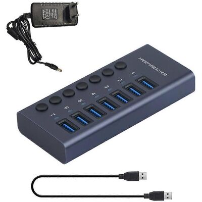 FLAMMKRAFT Hub Usb 3.0, Répartiteur Usb 7 Ports, Expandeur Usb 7 Ports, Adaptateur Secteur 12 V, 5 Gbit/s, Usb 3.0 - Ue - Publicité FLAMMKRAFT Hub Usb 3.0, Répartiteur Usb 7 Ports, Expandeur Usb 7 Ports, Adaptateur Secteur 12 V, 5 Gbit/s, Usb 3.0 - Ue - Publicité