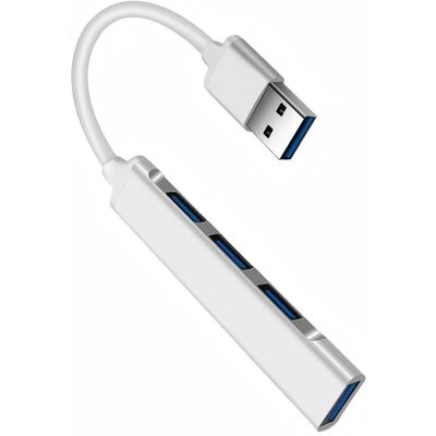 OEM Hub Usb 3.0 M2 Tec - 1 Port Usb 3.0 + 3 Ports Usb 2.0, Coloris Argent/blanc, Transmission Haute Vitesse, Compact Et Portable - Publicité OEM Hub Usb 3.0 M2 Tec - 1 Port Usb 3.0 + 3 Ports Usb 2.0, Coloris Argent/blanc, Transmission Haute Vitesse, Compact Et Portable - Publicité