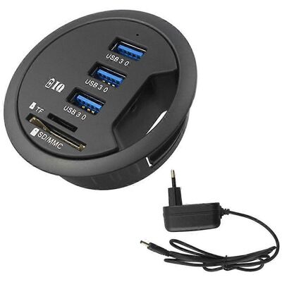 FLAMMKRAFT Prise D'Alimentation Dissimulée, Hub Usb 3.0, Lecteur De Cartes Sd/mmc/tf, Connexion Libre - Prise Ue - Publicité FLAMMKRAFT Prise D'Alimentation Dissimulée, Hub Usb 3.0, Lecteur De Cartes Sd/mmc/tf, Connexion Libre - Prise Ue - Publicité