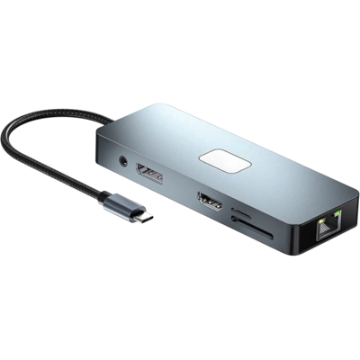 OEM Hub Byl-2309 11 Em 1 Usb Tipo C Para Hdmi/usb Tipo C/vga/rj45/usb3.2/3,5 Mm Jack/pd100w Prata - Publicité OEM Hub Byl-2309 11 Em 1 Usb Tipo C Para Hdmi/usb Tipo C/vga/rj45/usb3.2/3,5 Mm Jack/pd100w Prata - Publicité