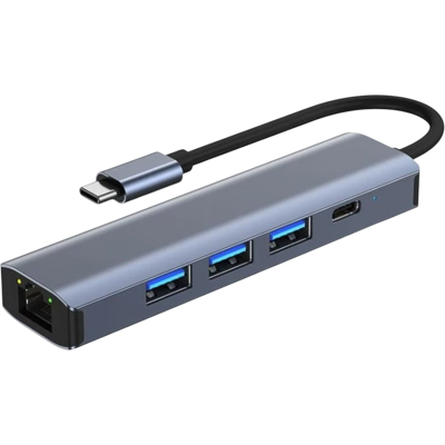 OEM Hub Usb Byl-2302 5 Em 1 Usb Tipo-c/usb 3.0+tipo C 100w+rj45 Cinza - Publicité OEM Hub Usb Byl-2302 5 Em 1 Usb Tipo-c/usb 3.0+tipo C 100w+rj45 Cinza - Publicité
