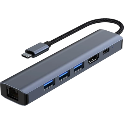 OEM Hub 2210 6 Em 1 Usb Tipo C Para Usb 3.2/hdmi/usb Tipo C Preto - Publicité OEM Hub 2210 6 Em 1 Usb Tipo C Para Usb 3.2/hdmi/usb Tipo C Preto - Publicité