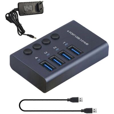 FLAMMKRAFT Hub Usb 3.0 À 4 Ports Avec Adaptateur Secteur 36 W 12 V/3 A, Débit De Données Élevé De 5 Gbit/s - Ue - Publicité FLAMMKRAFT Hub Usb 3.0 À 4 Ports Avec Adaptateur Secteur 36 W 12 V/3 A, Débit De Données Élevé De 5 Gbit/s - Ue - Publicité