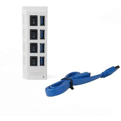 FLAMMKRAFT Hub Usb 3.0 À 4 Ports Avec Adaptateur Secteur Et Interrupteur Marche/arrêt. Publicité FLAMMKRAFT Hub Usb 3.0 À 4 Ports Avec Adaptateur Secteur Et Interrupteur Marche/arrêt. Publicité