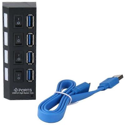 FLAMMKRAFT Hub Usb 3.0 À 4 Ports Avec Adaptateur Secteur Et Interrupteur Marche/arrêt. Publicité FLAMMKRAFT Hub Usb 3.0 À 4 Ports Avec Adaptateur Secteur Et Interrupteur Marche/arrêt. Publicité