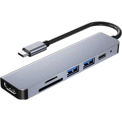 OEM Hub Usb Byl-2010 6 En 1 Usb Tipo-c/hdmi+usb 3.0+usb 2.0+tipo C+microsd+tf Gris - Publicité OEM Hub Usb Byl-2010 6 En 1 Usb Tipo-c/hdmi+usb 3.0+usb 2.0+tipo C+microsd+tf Gris - Publicité
