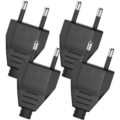 OEM 4 Pièces Fiche Européenne Plate, Prise Electrique Male 250v 2.5a, Fiche Euro Fiche D'Alimentation Domestique Décorative À Encastrer Ou À Remplacer (4-black)-dou - Publicité OEM 4 Pièces Fiche Européenne Plate, Prise Electrique Male 250v 2.5a, Fiche Euro Fiche D'Alimentation Domestique Décorative À Encastrer Ou À Remplacer (4-black)-dou - Publicité