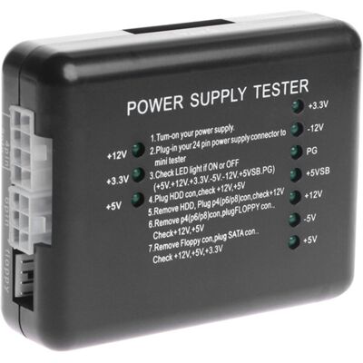 OEM Testeur D'Alimentation Pc 20/24 Broches Pour Alimentations De Disques Durs Sata Atx, Avec Indicateurs Led, Capable De Mesurer Les Tensions 12v, 5v Et 3,3v. Publicité OEM Testeur D'Alimentation Pc 20/24 Broches Pour Alimentations De Disques Durs Sata Atx, Avec Indicateurs Led, Capable De Mesurer Les Tensions 12v, 5v Et 3,3v. Publicité