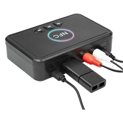 FLAMMKRAFT Adaptateur Audio Bluetooth 5.0 Nfc, Récepteur Stéréo Sans Fil Prise Aux Pour Enceinte Ancienne, Kit Voiture Haut-parleur Casque - Publicité FLAMMKRAFT Adaptateur Audio Bluetooth 5.0 Nfc, Récepteur Stéréo Sans Fil Prise Aux Pour Enceinte Ancienne, Kit Voiture Haut-parleur Casque - Publicité