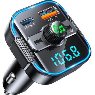 OEM Kit Mains Libres Bluetooth Pour Voiture, Émetteur Fm Bluetooth 5.3 Et Chargeur Rapide 36 W Pd + 18 W Qc3.0, Adaptateur Autoradio. Publicité OEM Kit Mains Libres Bluetooth Pour Voiture, Émetteur Fm Bluetooth 5.3 Et Chargeur Rapide 36 W Pd + 18 W Qc3.0, Adaptateur Autoradio. Publicité