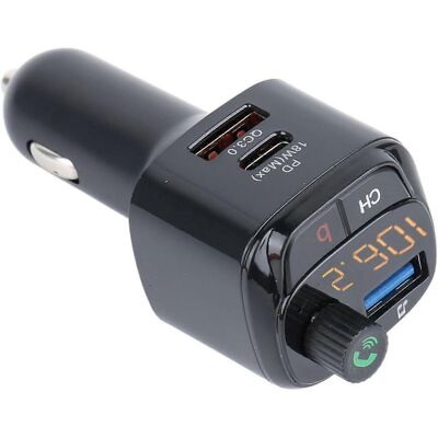 FLAMMKRAFT Transmetteur Bluetooth Fm V5.0 Pour Voiture, Adaptateur Audio Mp3 Avec Chargeur Double Usb, Kit Mains-libres Et Lecteur Musique. Publicité FLAMMKRAFT Transmetteur Bluetooth Fm V5.0 Pour Voiture, Adaptateur Audio Mp3 Avec Chargeur Double Usb, Kit Mains-libres Et Lecteur Musique. Publicité