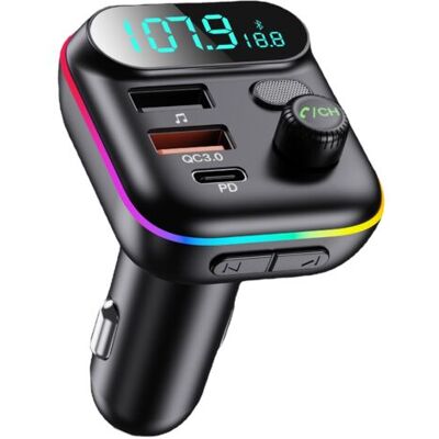 SCORPIO Transmetteur Fm Bluetooth Voiture, Allume Cigare Bluetooth 5.0 Émetteur Radio, Chargeur Rapide De Voiture Pd Type C+ Qc3.0, Appels Mains Libres, Lecteur De Musique Mp3 Basse Support U Dis - Publicité SCORPIO Transmetteur Fm Bluetooth Voiture, Allume Cigare Bluetooth 5.0 Émetteur Radio, Chargeur Rapide De Voiture Pd Type C+ Qc3.0, Appels Mains Libres, Lecteur De Musique Mp3 Basse Support U Dis - Publicité