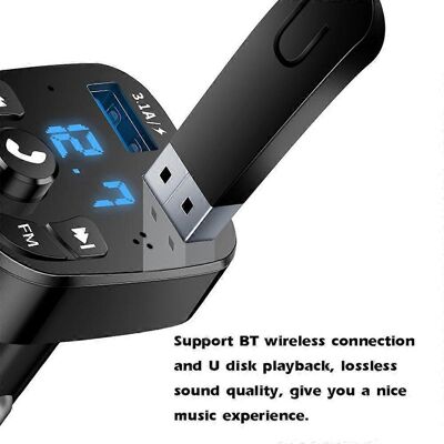 FLAMMKRAFT Lecteur Mp3 Voiture Bluetooth Fm Transmetteur Audio Stéréo Sans Fil Port Usb Double Chargeur Voiture Mains Libres - Publicité FLAMMKRAFT Lecteur Mp3 Voiture Bluetooth Fm Transmetteur Audio Stéréo Sans Fil Port Usb Double Chargeur Voiture Mains Libres - Publicité