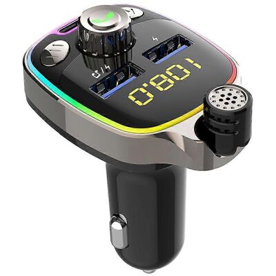 FLAMMKRAFT Lecteur Mp3 Voiture Bluetooth Fm Transmetteur Radio Adaptateur Chargeur Usb/pd 7 Couleurs Led Rétroéclairage - Publicité FLAMMKRAFT Lecteur Mp3 Voiture Bluetooth Fm Transmetteur Radio Adaptateur Chargeur Usb/pd 7 Couleurs Led Rétroéclairage - Publicité
