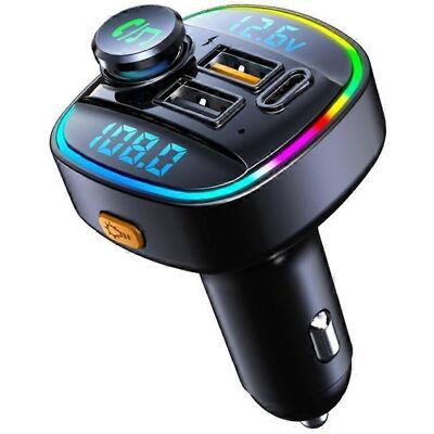 FLAMMKRAFT Transmetteur Fm Bluetooth Avec Chargeur Usb Double, Haut-parleur Stéréo Haute Performance 7 Couleurs, Universel Pour Voiture. Publicité FLAMMKRAFT Transmetteur Fm Bluetooth Avec Chargeur Usb Double, Haut-parleur Stéréo Haute Performance 7 Couleurs, Universel Pour Voiture. Publicité