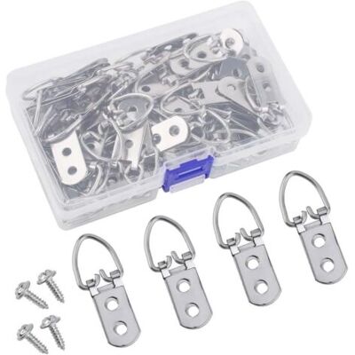 OEM Royaluxe-lot De 50 Anneaux En D Pour Cadre Photo, Double Trou De Suspension Avec Vis, Anneaux En D Pour Peinture, Photos, Œuvres D'Art - Publicité OEM Royaluxe-lot De 50 Anneaux En D Pour Cadre Photo, Double Trou De Suspension Avec Vis, Anneaux En D Pour Peinture, Photos, Œuvres D'Art - Publicité