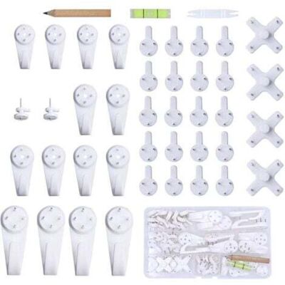 OEM 43pcs Accroche Tableau Sans Percer Blanc Fixation Murale Sans Percer Crochet En Plastique Pour Accroche Cadre Crochet Tableau Cadre Photo Chapeau - Publicité OEM 43pcs Accroche Tableau Sans Percer Blanc Fixation Murale Sans Percer Crochet En Plastique Pour Accroche Cadre Crochet Tableau Cadre Photo Chapeau - Publicité