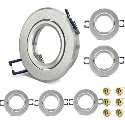 OEM Lot De 6 Cadres Pour Spots À Encastrer Orientables Aluminium Brossé,livré Avec Douilles Gu10,cadre De Montage Encastré Pour Lampes Halogènes Gu10 Mr16 Led Module - Publicité OEM Lot De 6 Cadres Pour Spots À Encastrer Orientables Aluminium Brossé,livré Avec Douilles Gu10,cadre De Montage Encastré Pour Lampes Halogènes Gu10 Mr16 Led Module - Publicité