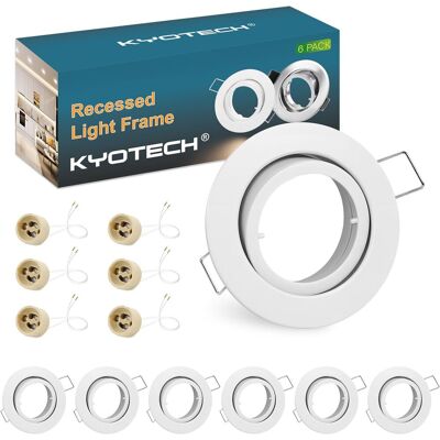 OEM Lot De 6 Cadres Pour Spots À Encastrer Orientables Aluminium Brossé,livré Avec Douilles Gu10,cadre De Montage Encastré Pour Lampes Halogènes Gu10 Mr16 Led Module - Publicité OEM Lot De 6 Cadres Pour Spots À Encastrer Orientables Aluminium Brossé,livré Avec Douilles Gu10,cadre De Montage Encastré Pour Lampes Halogènes Gu10 Mr16 Led Module - Publicité