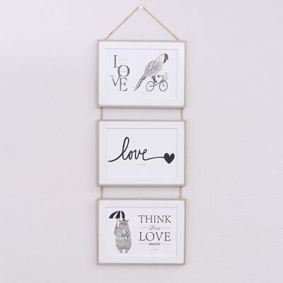 OEM Cadre Photo Décoratif En Bois À Accrocher Au Mur, Pour 3 Photos De 15 X 10 Cm, - Publicité OEM Cadre Photo Décoratif En Bois À Accrocher Au Mur, Pour 3 Photos De 15 X 10 Cm, - Publicité