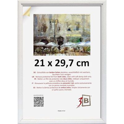 OEM Cadre Photo Avec Vitre, Cadre En Bois Blanc, 21 X 29,7 Cm - Publicité OEM Cadre Photo Avec Vitre, Cadre En Bois Blanc, 21 X 29,7 Cm - Publicité