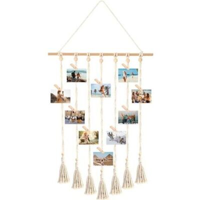 OEM Cadre Pele Mele Photo Mural,accroche Photo En Macramé,porte Photo Bohème,tableau Photo Avec 30 Clips En Bois,cadre Photo Suspendu Corde - Publicité OEM Cadre Pele Mele Photo Mural,accroche Photo En Macramé,porte Photo Bohème,tableau Photo Avec 30 Clips En Bois,cadre Photo Suspendu Corde - Publicité