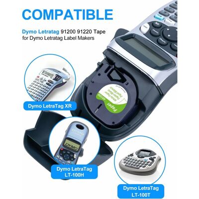 NALOOKAMIC Papier Ruban Compatible Pour Dymo Letratag Papier Ruban 12mm X 4m Noir Sur Blanc, Recharge Dymo Letratag Lt-100h Lt-100t Xr Xm Lt-110t, 5x Compatible Dymo Letratag Paper White 91200 S0721510-dpzo - Publicité NALOOKAMIC Papier Ruban Compatible Pour Dymo Letratag Papier Ruban 12mm X 4m Noir Sur Blanc, Recharge Dymo Letratag Lt-100h Lt-100t Xr Xm Lt-110t, 5x Compatible Dymo Letratag Paper White 91200 S0721510-dpzo - Publicité