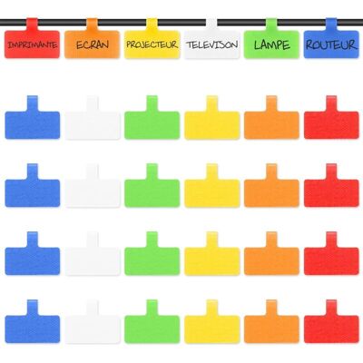 OEM Etiquettes Pour Câbles, Grand Format, Pour Organiser Et Identifier Vos Câbles, Etiquette Multi Couleur Pour Ecrire À La Main, Réutilisable, Polyvalent – 24 Pcs-dou - Publicité OEM Etiquettes Pour Câbles, Grand Format, Pour Organiser Et Identifier Vos Câbles, Etiquette Multi Couleur Pour Ecrire À La Main, Réutilisable, Polyvalent – 24 Pcs-dou - Publicité