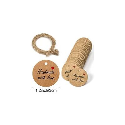 OEM 100pcs Papier Kraft Etiquette Étiquettes Cadeau 3x3cm Étiquette Ronde Etiquettes Kraft Étiquette De Mariage Avec Ficelle Pour Dragees Noël Anniversaire Communion (marron) - Publicité OEM 100pcs Papier Kraft Etiquette Étiquettes Cadeau 3x3cm Étiquette Ronde Etiquettes Kraft Étiquette De Mariage Avec Ficelle Pour Dragees Noël Anniversaire Communion (marron) - Publicité