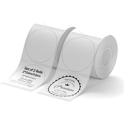 OEM 2 Rouleaux D'Étiquettes Pour Imprimantes B1, B21 Et B3s (50 X 50, 2 Rouleaux Ronds) - Publicité OEM 2 Rouleaux D'Étiquettes Pour Imprimantes B1, B21 Et B3s (50 X 50, 2 Rouleaux Ronds) - Publicité