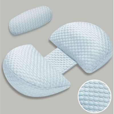 SANS MARQUE Neuf Coussin De Grossesse Pour Dormir, Coussin D'Allaitement, Coton Oreiller De Grossesse De Soutien Du Corps Avec Housse Bambou Rafraîchissant Soyeux(bleu) - Publicité SANS MARQUE Neuf Coussin De Grossesse Pour Dormir, Coussin D'Allaitement, Coton Oreiller De Grossesse De Soutien Du Corps Avec Housse Bambou Rafraîchissant Soyeux(bleu) - Publicité