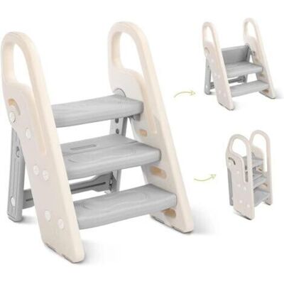 OEM Marche Pied Pliable Pour Enfant, Marchepied 3 Marches Pour Bébé, Marchepieds Hauteur Réglable Pour Chambre De Bébé Rehausseur Stable, Multifonction Et Antidérapant, Avec Poignées Sécurité,654946cm,gri - Publicité OEM Marche Pied Pliable Pour Enfant, Marchepied 3 Marches Pour Bébé, Marchepieds Hauteur Réglable Pour Chambre De Bébé Rehausseur Stable, Multifonction Et Antidérapant, Avec Poignées Sécurité,654946cm,gri - Publicité