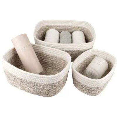OEM Lot De 3 Paniers De Rangement En Corde De Coton Tressée, Paniers De Rangement Pour Salle De Bain, Table À Langer, Paniers Tressés, Empilables, Polyvalents, Pour Décoration De Chambre D'Enfant-dou - Publicité OEM Lot De 3 Paniers De Rangement En Corde De Coton Tressée, Paniers De Rangement Pour Salle De Bain, Table À Langer, Paniers Tressés, Empilables, Polyvalents, Pour Décoration De Chambre D'Enfant-dou - Publicité