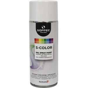 Bombe De Peinture Soppec S-color Blanc Pur 400 Ml - Ral 9010 Brillant - Publicité Bombe De Peinture Soppec S-color Blanc Pur 400 Ml - Ral 9010 Brillant - Publicité