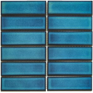 GIOIA MATERIA Mosaïque De Grès Cérame Barcelona Rectangle 14.5x4.5cm - Bleu - Boîte De 0.86 M2 - Publicité GIOIA MATERIA Mosaïque De Grès Cérame Barcelona Rectangle 14.5x4.5cm - Bleu - Boîte De 0.86 M2 - Publicité