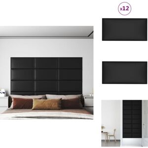 VIDAXL Panneaux Muraux 12 Pcs Noir 60x30 Cm Similicuir 2,16 M² - Panneau Mural - Revêtement Mural - Décoration Murale - Simili Cuir - Isolant Thermique - Publicité VIDAXL Panneaux Muraux 12 Pcs Noir 60x30 Cm Similicuir 2,16 M² - Panneau Mural - Revêtement Mural - Décoration Murale - Simili Cuir - Isolant Thermique - Publicité