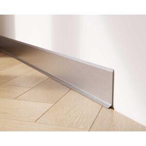 ILCOM Plinthe Décorative F En Acier Inoxydable Pour Mur Et Mur 8cm X 270cm - Argent Satiné - Publicité ILCOM Plinthe Décorative F En Acier Inoxydable Pour Mur Et Mur 8cm X 270cm - Argent Satiné - Publicité