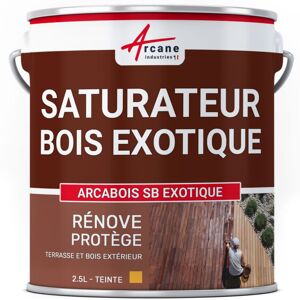 Arcane Industries - Saturateur Bois Exotique pour Terrasse et Mobilier en teck, Ipé, Cumaru, garapa, itauba ... : arcabois exotique - 2.5 l (jusqu'à - Publicité Arcane Industries - Saturateur Bois Exotique pour Terrasse et Mobilier en teck, Ipé, Cumaru, garapa, itauba ... : arcabois exotique - 2.5 l (jusqu'à - Publicité