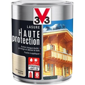 V33 - Lasure Haute Protection Solvantée Incolore Satin 1l - Publicité V33 - Lasure Haute Protection Solvantée Incolore Satin 1l - Publicité
