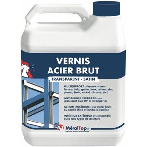 Metaltop - Vernis Acier Brut - Pot 5 l - Incolore Incolore - Publicité