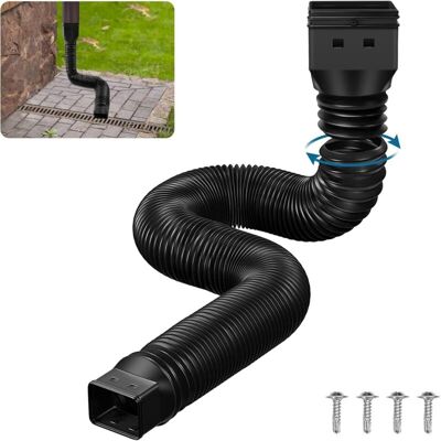 FOGSHIELD Rallonge Flexible Pour Gouttière, Tuyau De Drainage Extensible 50-147cm - Pratique Et Durable - Publicité FOGSHIELD Rallonge Flexible Pour Gouttière, Tuyau De Drainage Extensible 50-147cm - Pratique Et Durable - Publicité