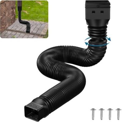 Bunthaus Rallonge Flexible Pour Gouttière, Tuyau De Drainage Extensible 50-147cm - Pratique Et Durable - Publicité Bunthaus Rallonge Flexible Pour Gouttière, Tuyau De Drainage Extensible 50-147cm - Pratique Et Durable - Publicité