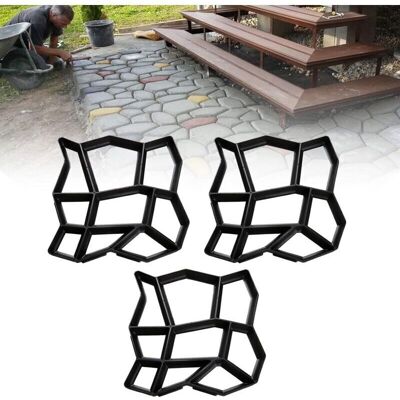 OEM Lot De 3 Moules À Pavés D.i.y - 43 X 43 X 4 Cm - Pour Béton, Trottoir, Pavés, Dalles De Terrasse - Publicité OEM Lot De 3 Moules À Pavés D.i.y - 43 X 43 X 4 Cm - Pour Béton, Trottoir, Pavés, Dalles De Terrasse - Publicité