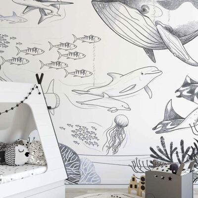 ACTE-DECO Papier Peint Panoramique Océan, Blanc 225 X 250cm - Publicité ACTE-DECO Papier Peint Panoramique Océan, Blanc 225 X 250cm - Publicité