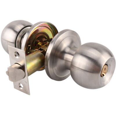 ABYSSE En Forme Boule Ronde En Acier Inoxydable Argent Poignée De Porte D'Entrée De Serrure Type De Double Boucle Avec Clés - Publicité ABYSSE En Forme Boule Ronde En Acier Inoxydable Argent Poignée De Porte D'Entrée De Serrure Type De Double Boucle Avec Clés - Publicité
