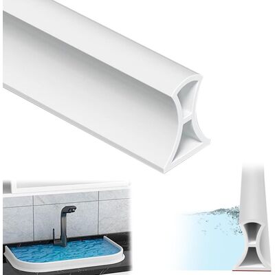 ANKON Seuil De Douche Barrage D'Eau Autocollante 2 M Tpe Seuil Anti Débordement Douche Hauteur 3 Cm Barriere De Douche Anti Débordement Pour Cuisine Salle De Bain,découpable Blanc - Publicité ANKON Seuil De Douche Barrage D'Eau Autocollante 2 M Tpe Seuil Anti Débordement Douche Hauteur 3 Cm Barriere De Douche Anti Débordement Pour Cuisine Salle De Bain,découpable Blanc - Publicité