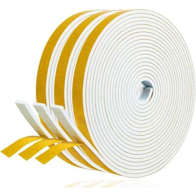 MARYPLAST Lot De 3 Joint Adhésif Isolation Fenêtre - Joint Porte Entrée En Mousse Caoutchouc 9mm(l) X 2mm(h) X 20m(l) - Anti Froid Et Isolation Du Bruit - Antichoc Pour Coin De Placard, Blanc - Publicité MARYPLAST Lot De 3 Joint Adhésif Isolation Fenêtre - Joint Porte Entrée En Mousse Caoutchouc 9mm(l) X 2mm(h) X 20m(l) - Anti Froid Et Isolation Du Bruit - Antichoc Pour Coin De Placard, Blanc - Publicité